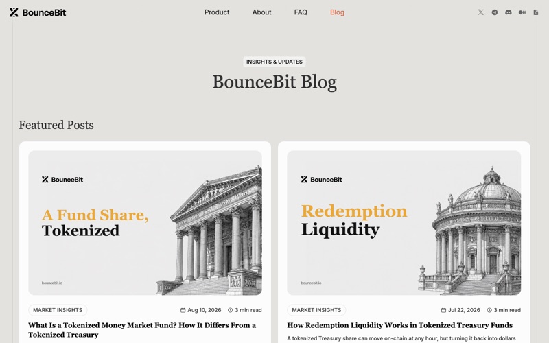 Screenshot of the BounceBit blog