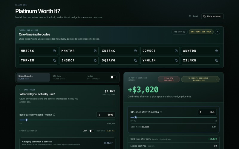 Screenshot of plasmacalc